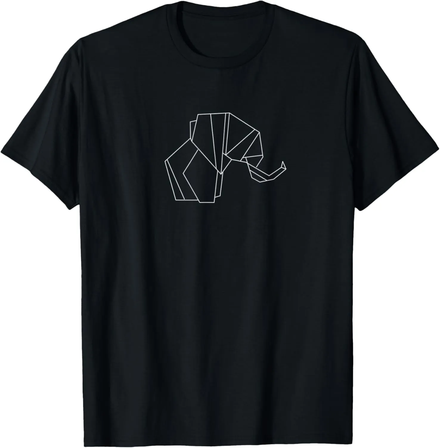Abstract Geometric Cute Elephant Minimalist Line art T-Shirt