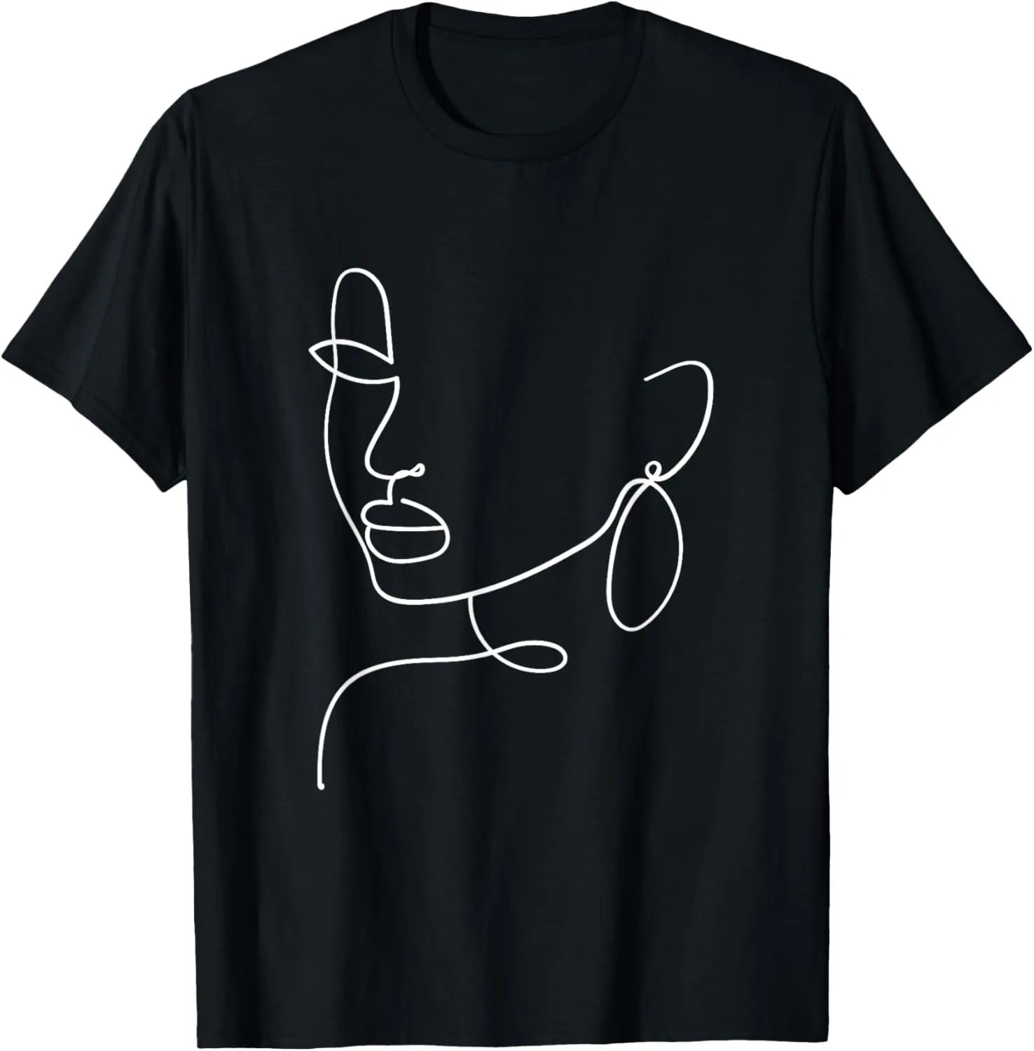 Aesthetic Line Art Woman Abstract Fashion Minimalist Drawing T-Shirt