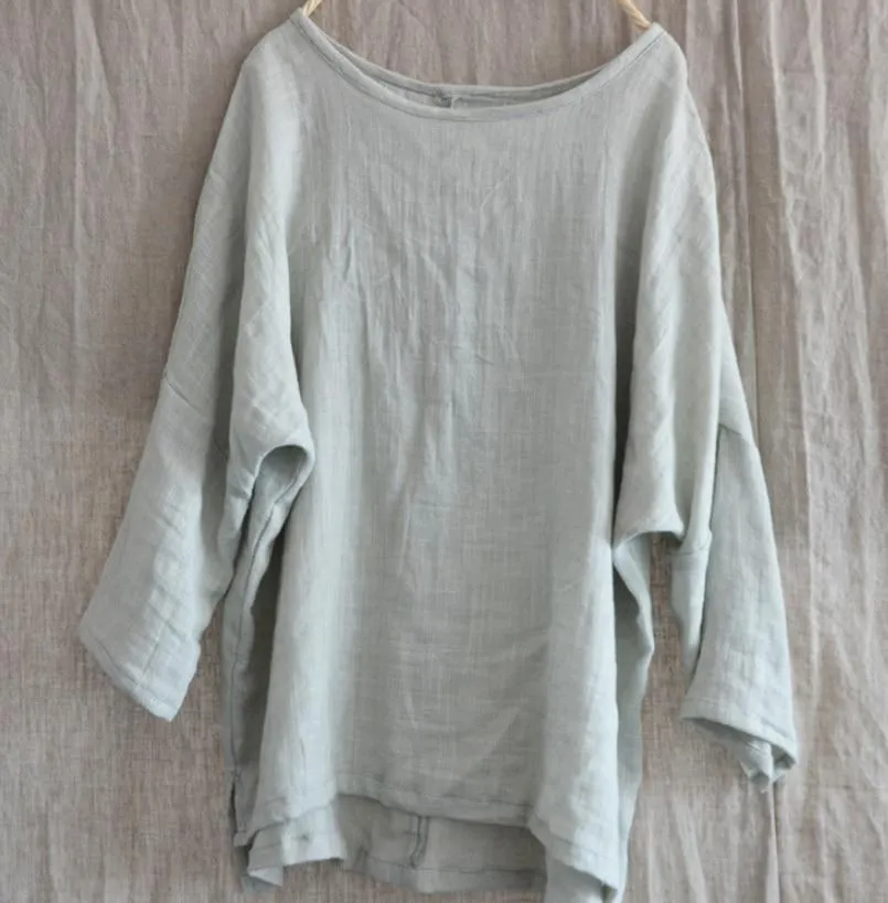 Batwing Sleeve Cotton Linen Shirt | Zen