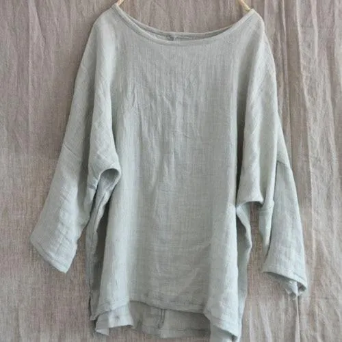 Batwing Sleeve Cotton Linen Shirt | Zen