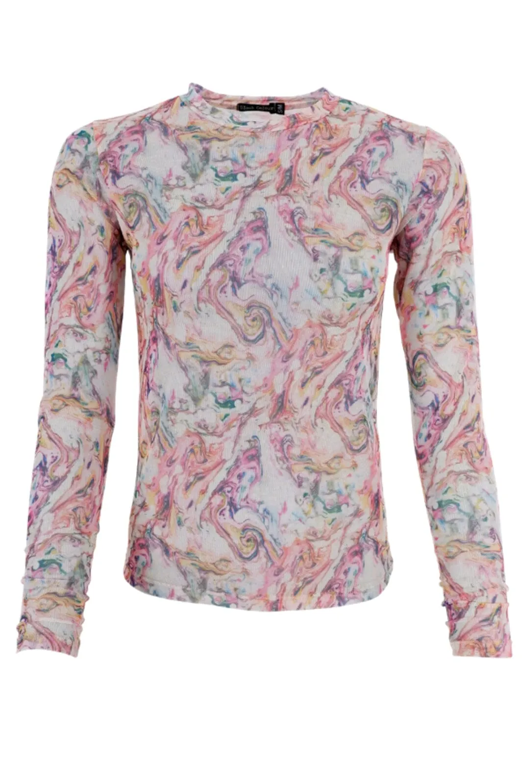 Black Colour - Bcflorence Mesh Blouse - Marble Multi