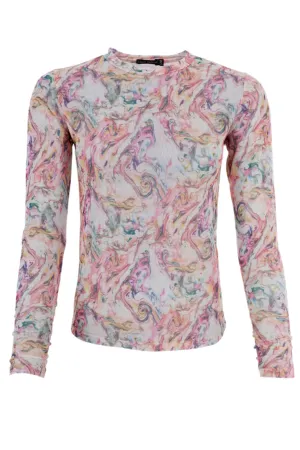 Black Colour - Bcflorence Mesh Blouse - Marble Multi