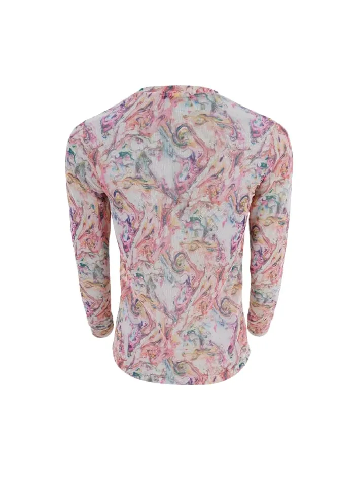 Black Colour - Bcflorence Mesh Blouse - Marble Multi