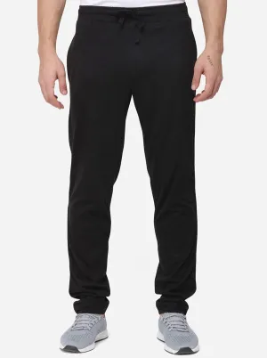 Black Slim Fit Solid Track Pants | JadeBlue Black Slim Fit Solid Track Pants | JadeBlue