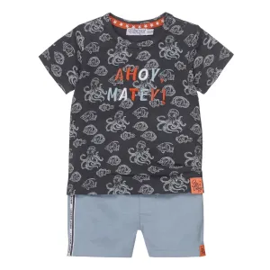 Dirkje boys baby set T-shirt and shorts dark blue fish Dirkje boys baby set T-shirt and shorts dark blue fish