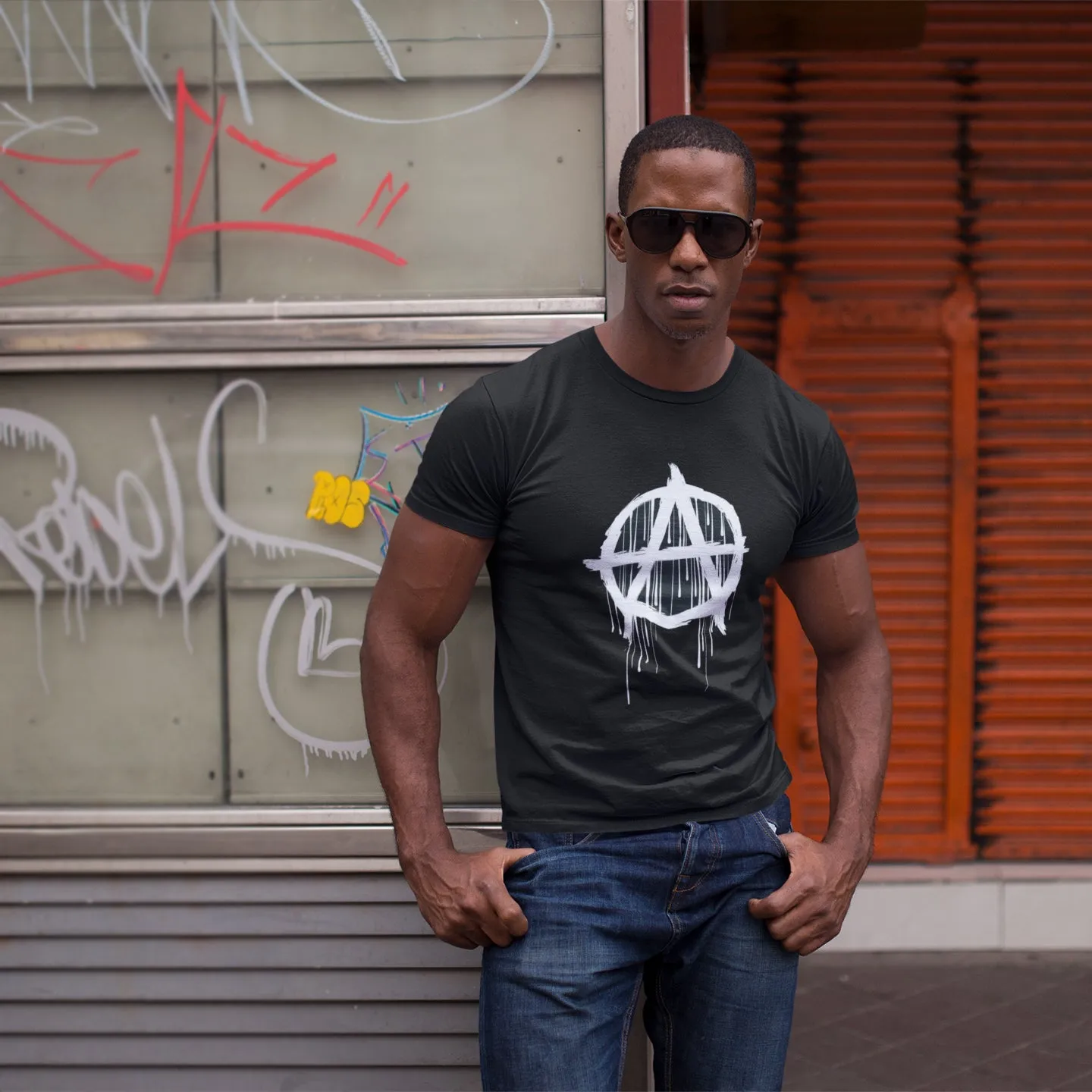 Dripping Anarchy Symbol Unisex T-Shirt by Sexy Hackers