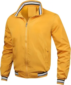 JEKE-DG Men's Relaxed Fit Lightweight Workout Jacket Casual Full Zip Outdoor Jackets Fashion Long Sleeve Solid Jacket Coat