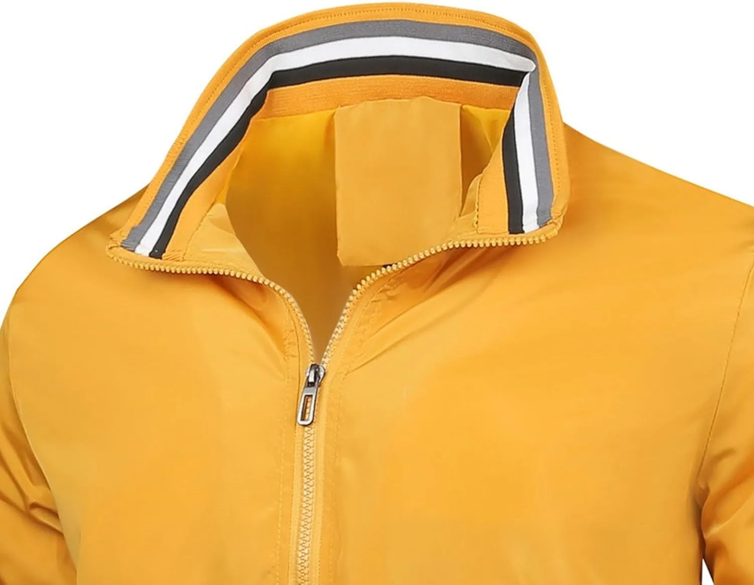 JEKE-DG Men's Relaxed Fit Lightweight Workout Jacket Casual Full Zip Outdoor Jackets Fashion Long Sleeve Solid Jacket Coat