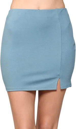 LaClef Women's Mini Fitting Split Skirt