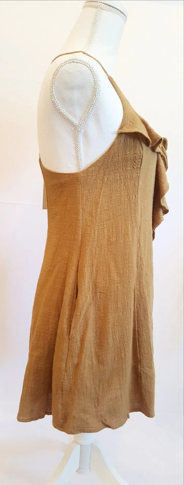 Lush V-Neck Carmel Short Romper-New
