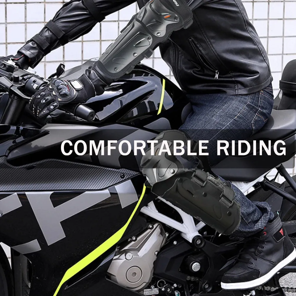 MOTOWOLF MDL1010 Reflective Protection Motorcycle Bike Knee And Elbow Pads Long