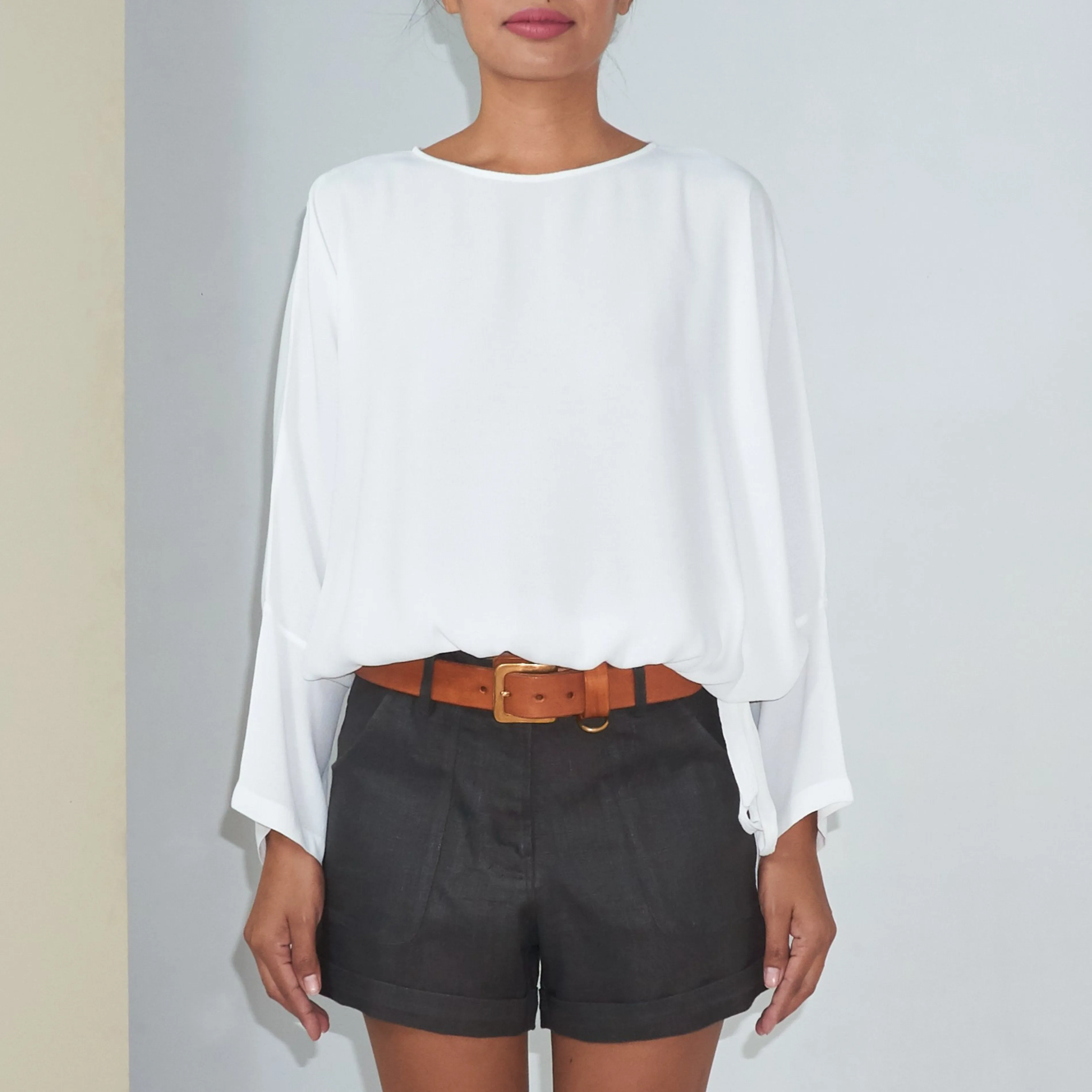 OBE TOP - Rayon Fujette Crepe | Off White