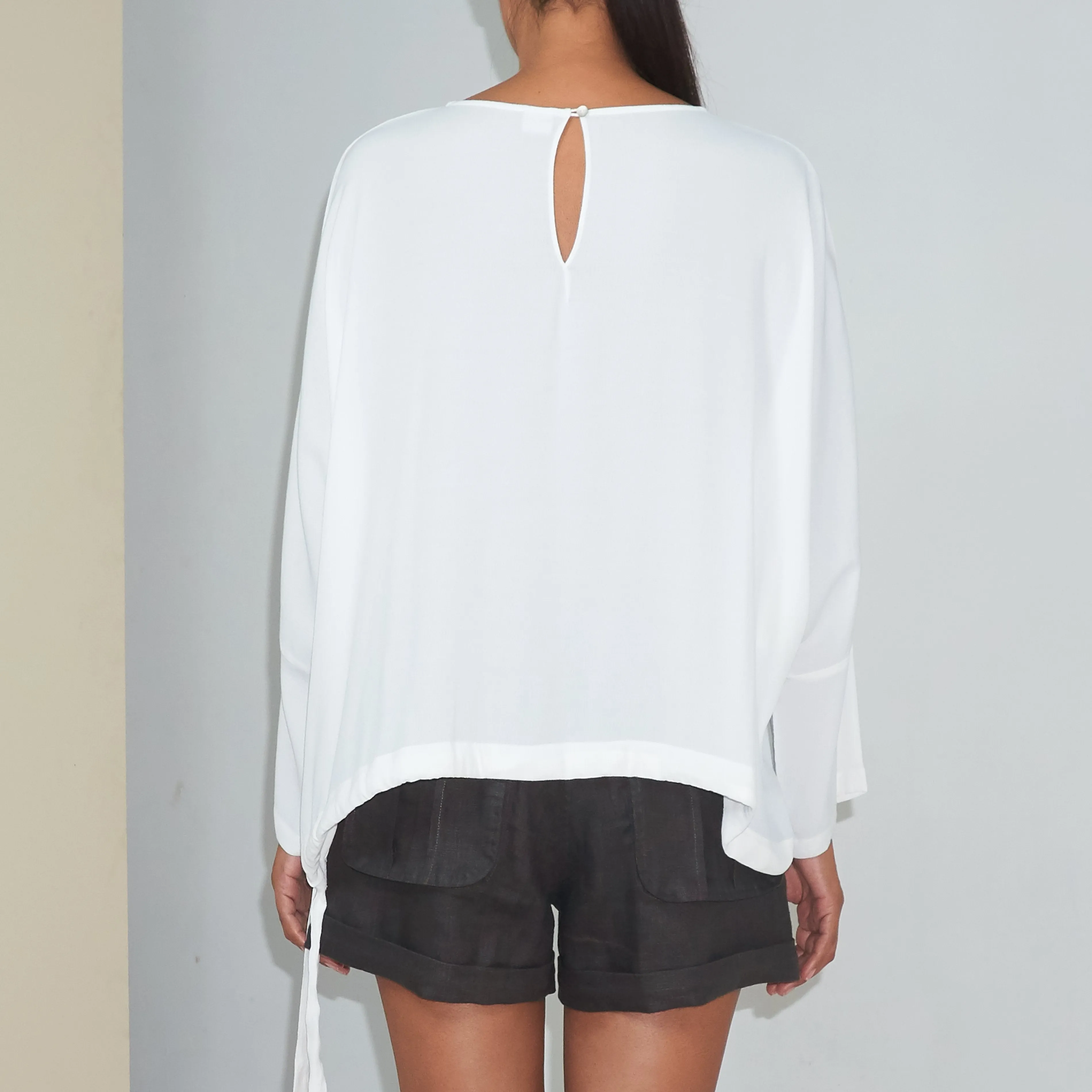 OBE TOP - Rayon Fujette Crepe | Off White