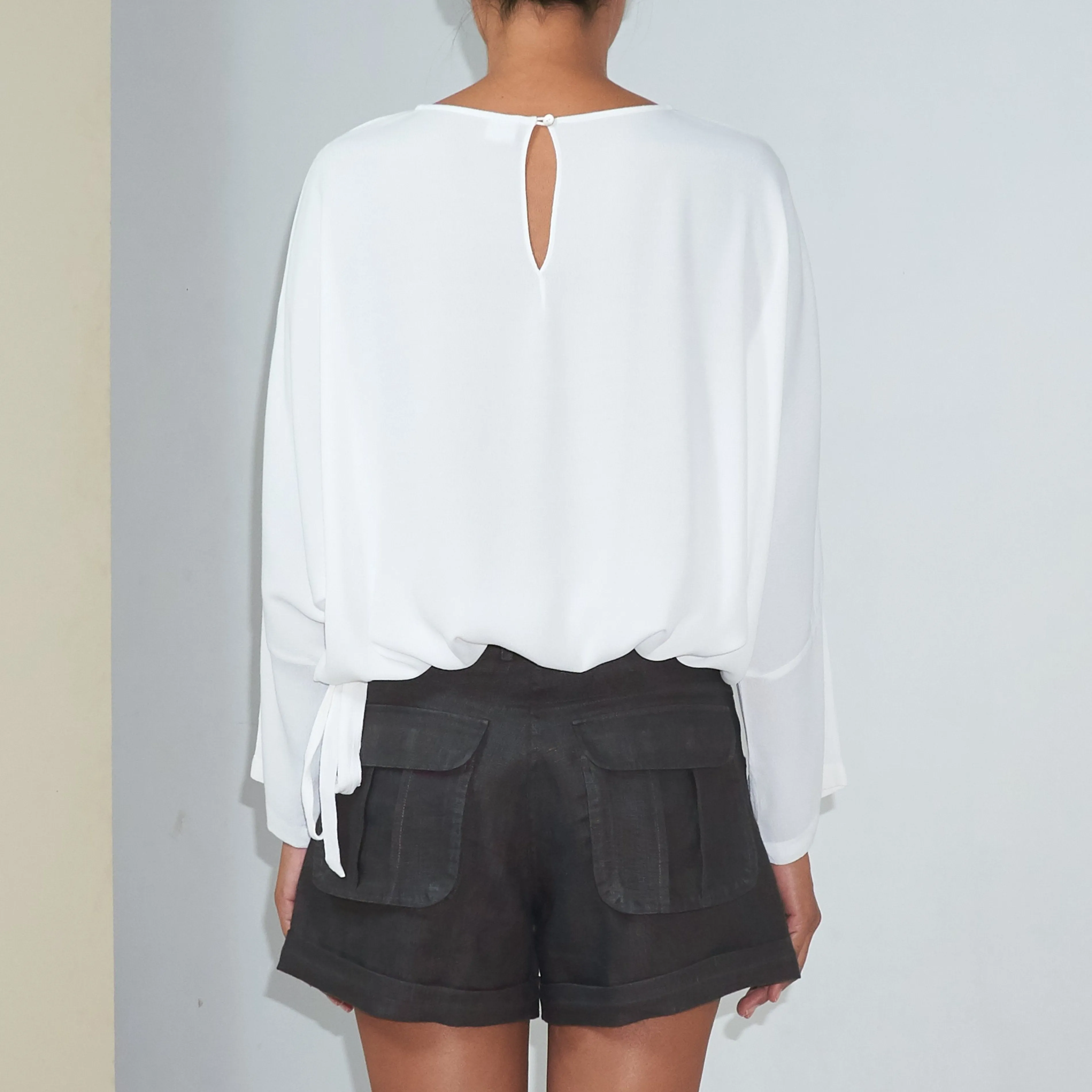 OBE TOP - Rayon Fujette Crepe | Off White