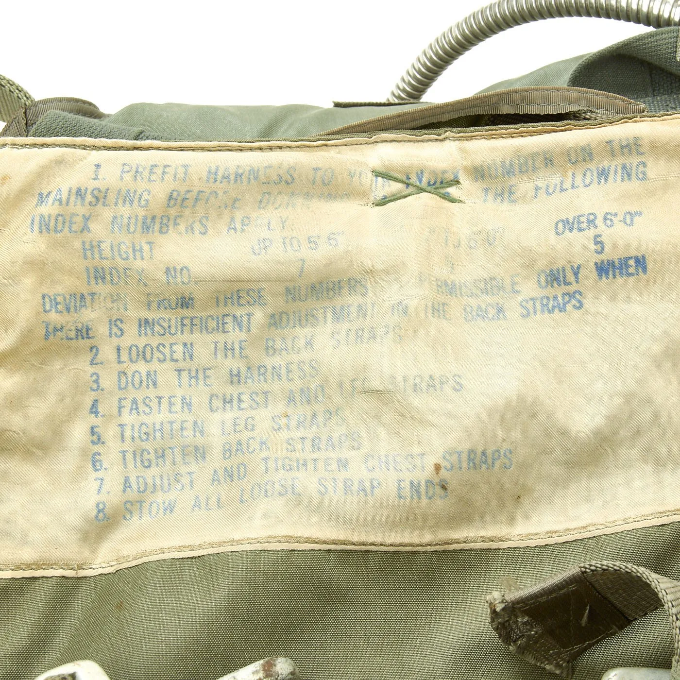 Original U.S. Vietnam War Jet Pilot Parachute with Harness and Reserve Chute