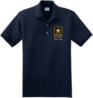 Personalized Custom Embroidered U.S. Army Star Design on Polo Shirt