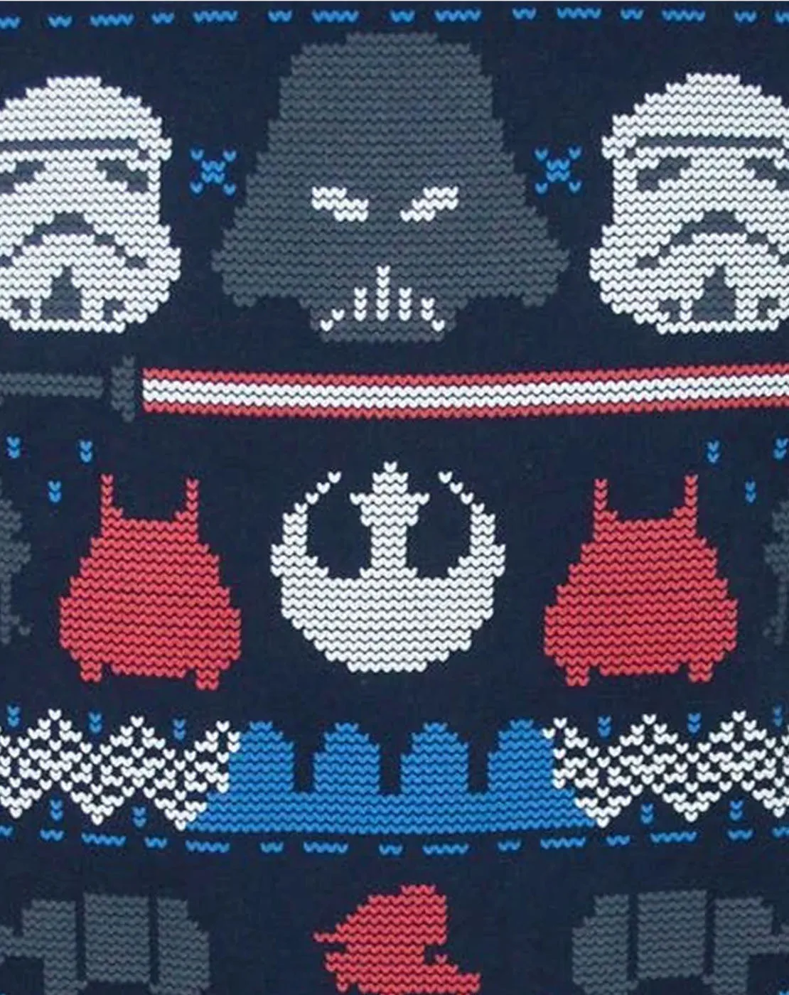 Star Wars Dark Side Fair Isle Men's Short Sleeve Navy Christmas T-Shirt