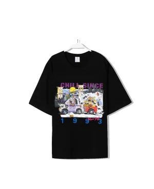 Summer Women Black Office Loose Printed Crew Neck Cotton Pullover Short Sleeve T shirt Graphic Print Summer Women Black Office Loose Printed Crew Neck Cotton Pullover Short Sleeve T shirt Graphic Print