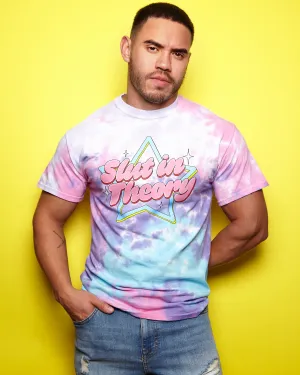 S/ut in theory on cotton candy tie-dye tshirt S/ut in theory on cotton candy tie-dye tshirt