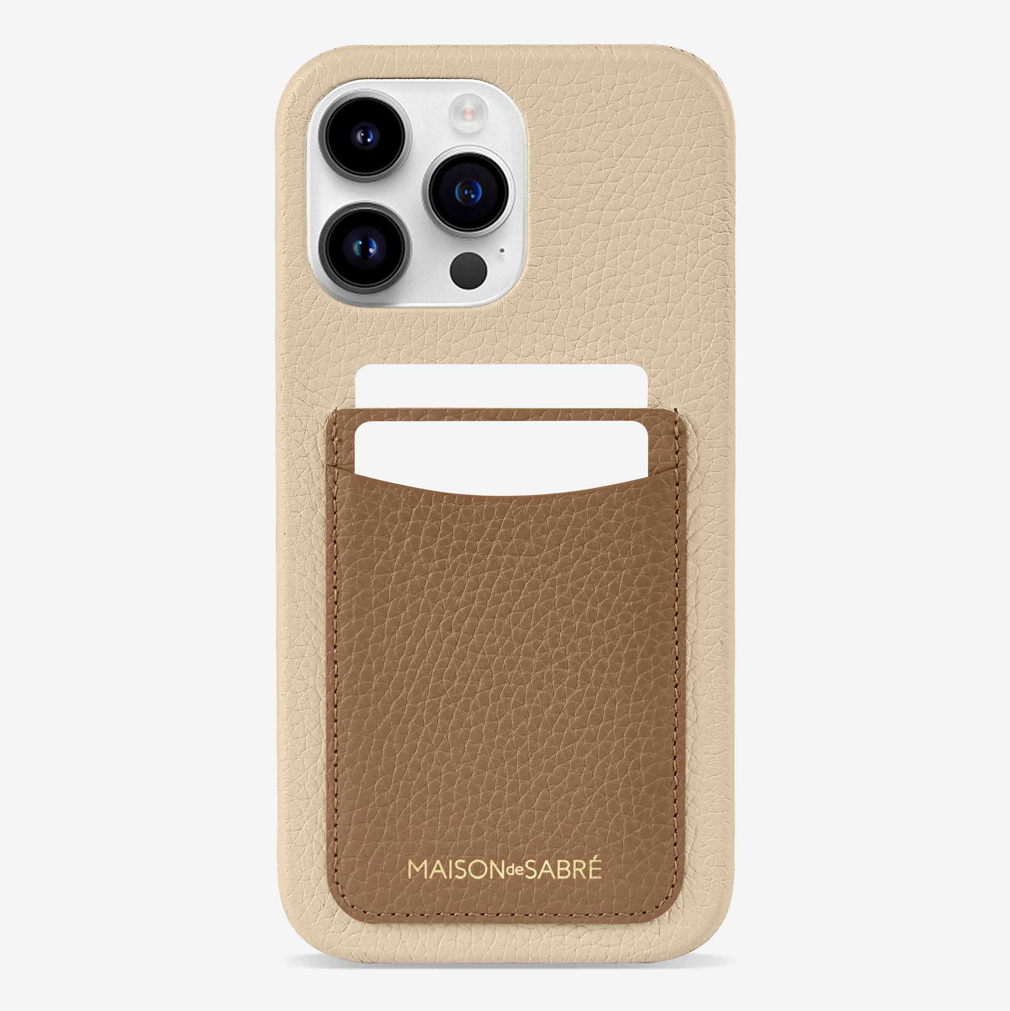 The Card Phone Case iPhone 14 Pro Max - Sandstone Nude