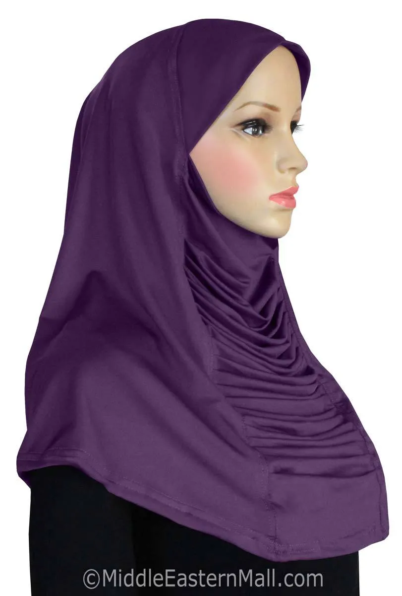 Wholesale Set of 6 Ruched Cascade Hijabs 1 piece Lycra Amira pull on Hijab
