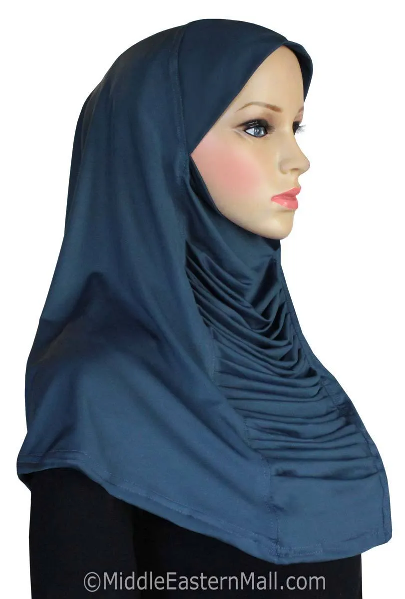 Wholesale Set of 6 Ruched Cascade Hijabs 1 piece Lycra Amira pull on Hijab
