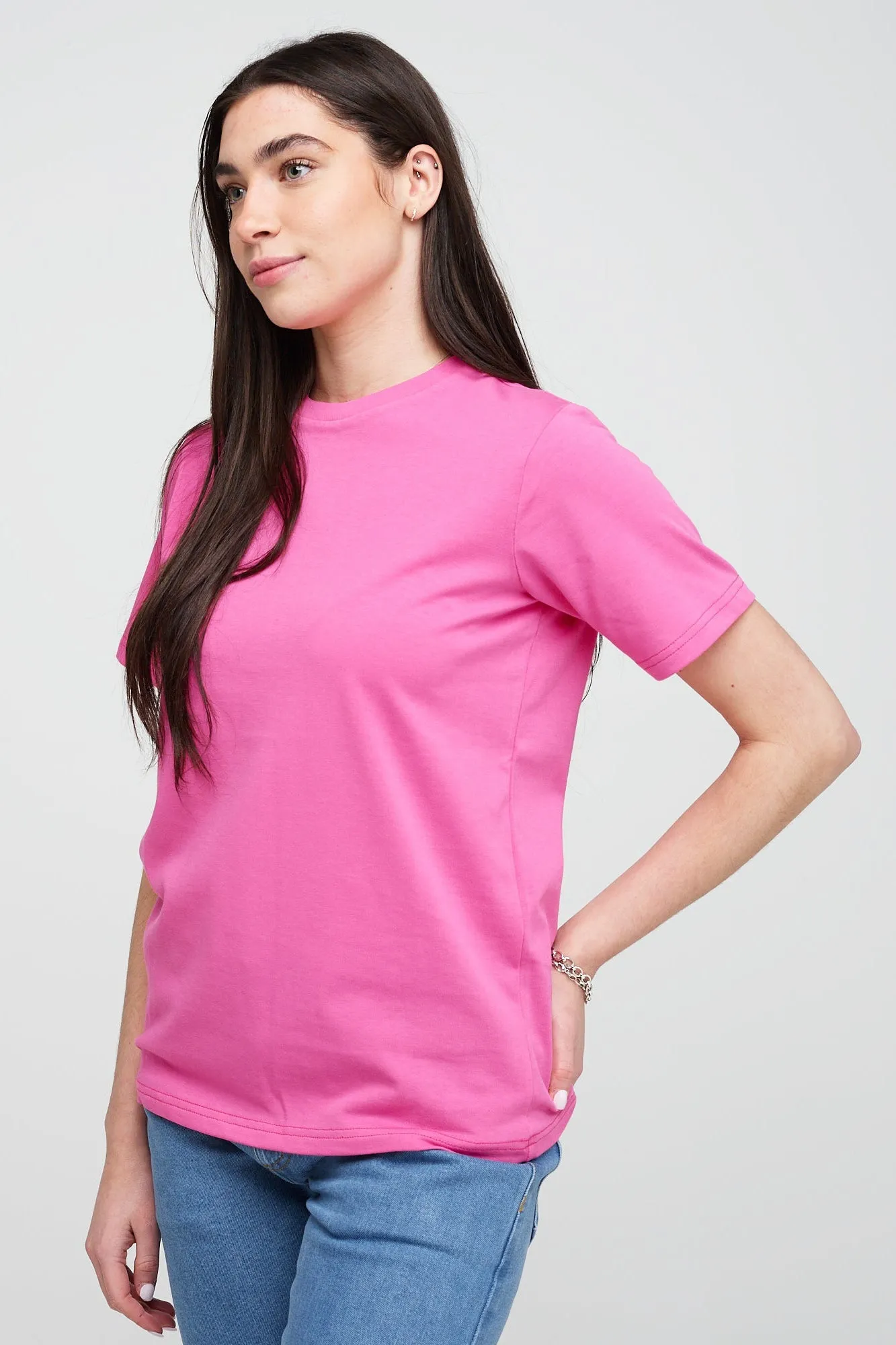 Women's Short Sleeve T Shirt - Fuchsia Pink