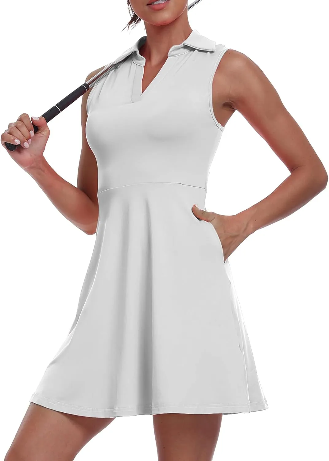 Womens Two Piece Tennis Golf Dress UPF 50  Active Athletic Exercise Sports Wear Dresses for Women with Pocket Separate Shorts